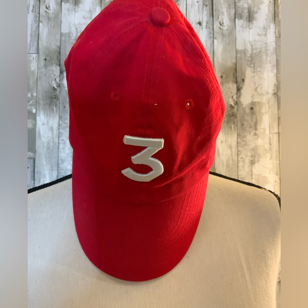 Red Chance the a rapper “3” hat.